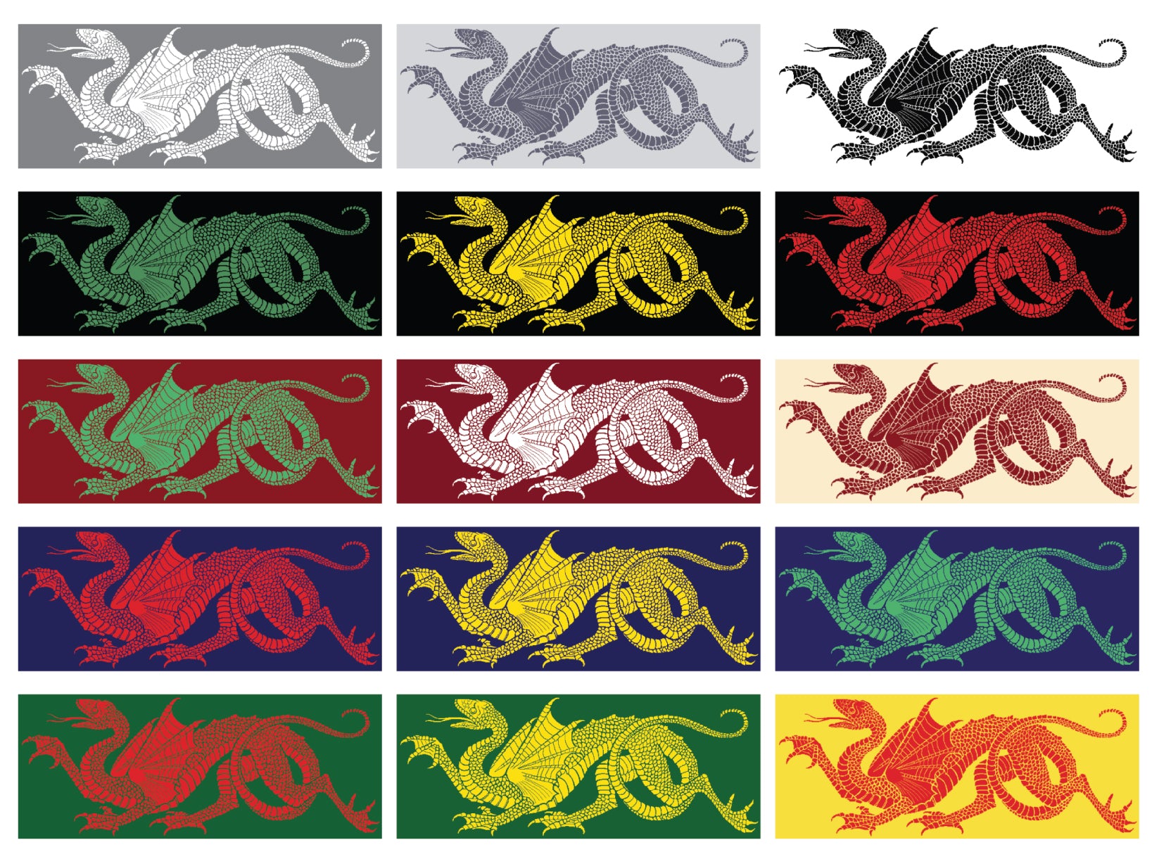 Heraldic Dragon Counted Crossstitch Pattern