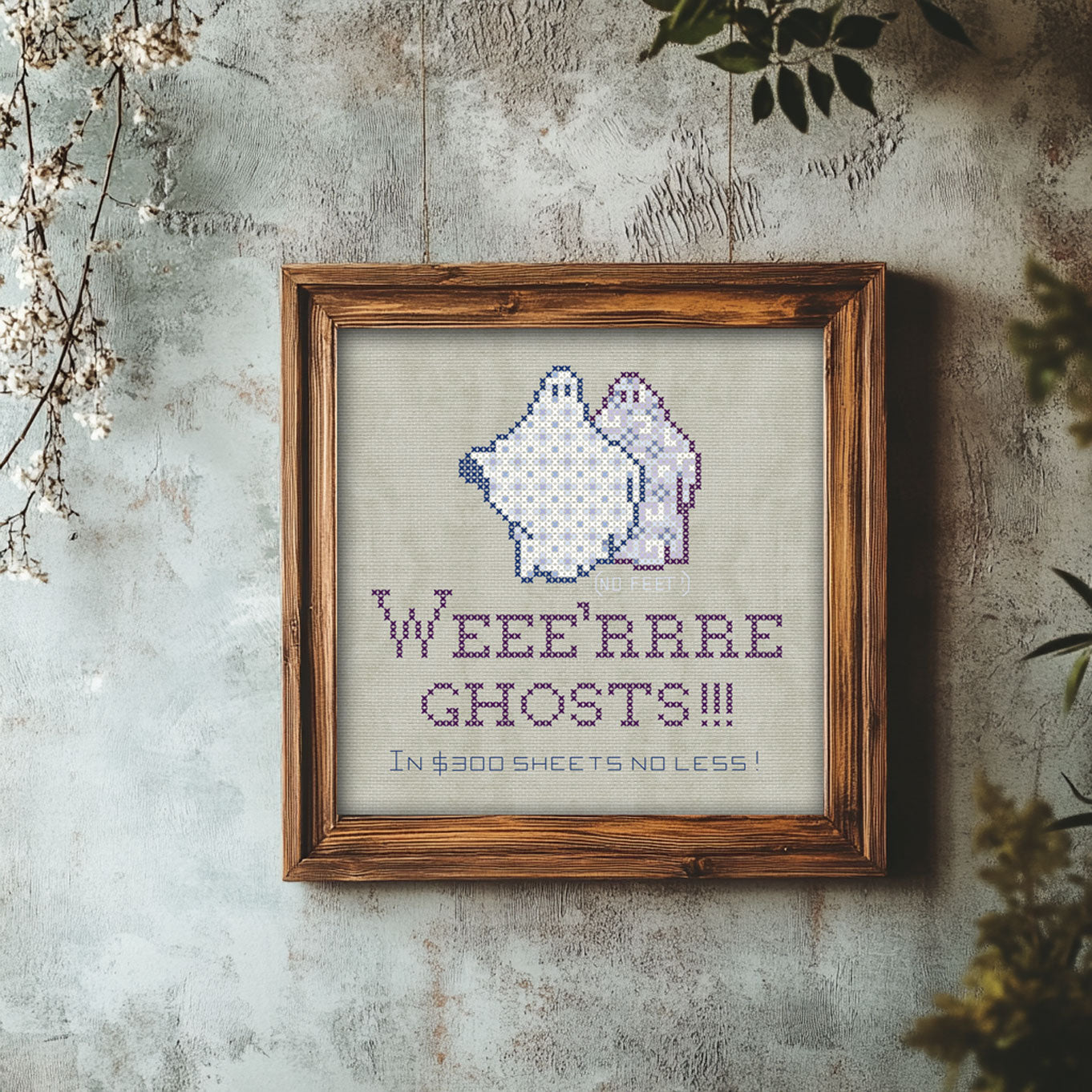 We're Ghosts - The Maitlands of Beetlejuice inspired cross stitch design