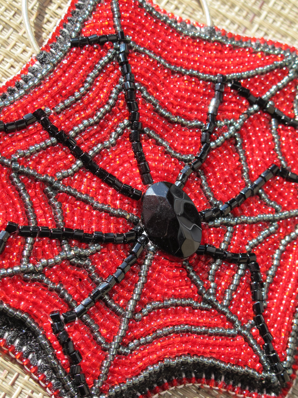 Seven-Legged Spider Bead Embroidered Bag Charm