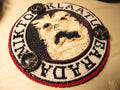 Necronomicon Bead Embroidered Medallion with glass beads and pig suede