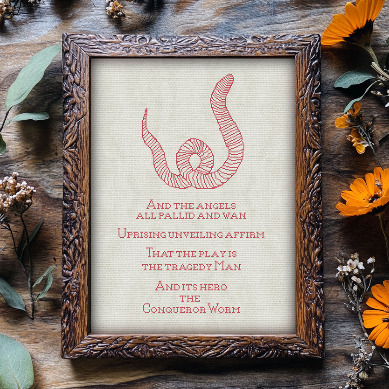 The Conqueror Worm Counted Cross-Stitch Pattern